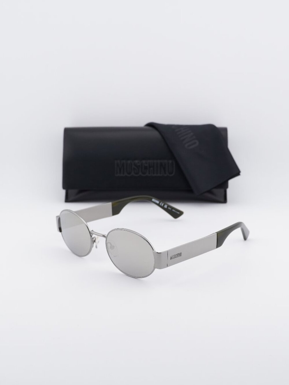 Moschino MOS185/S 06LB UE Oval Sunglasses - Ruthenium / Mirror